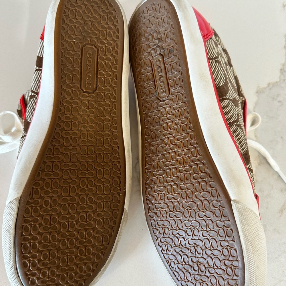 Coach Brown and Red Sneakers - Picture 3 of 3